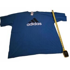 Y2K Style Adidas Blue T-Shirt Size 2XL